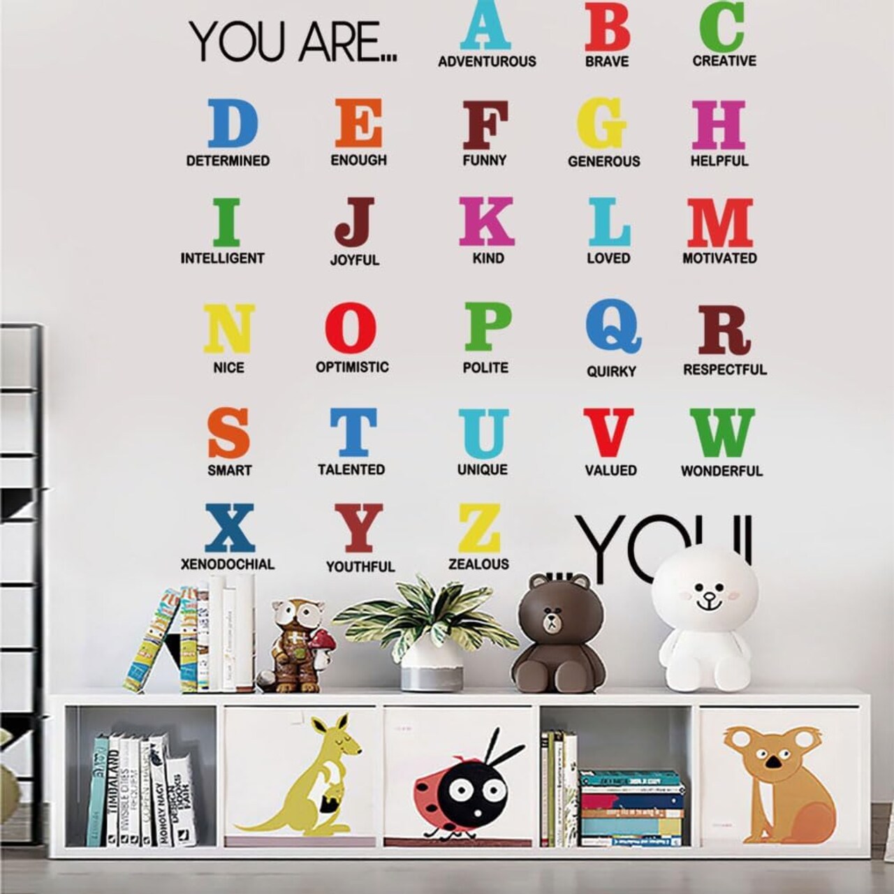 Alphabet Wall Decals for Classroom - Colorful Inspirational Peel and StickStickers